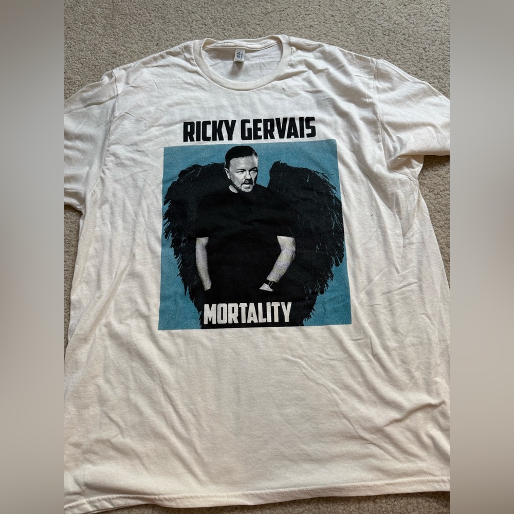 Ricky Gervais Mortality XL European Tour Tee.
